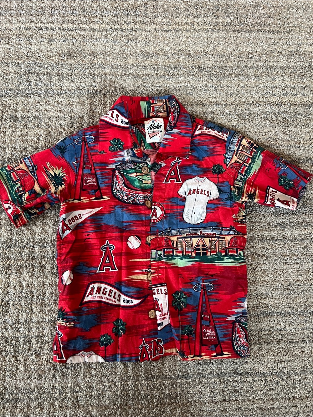 Angels Baseball Kids Hawaiian Button-Down Shirt